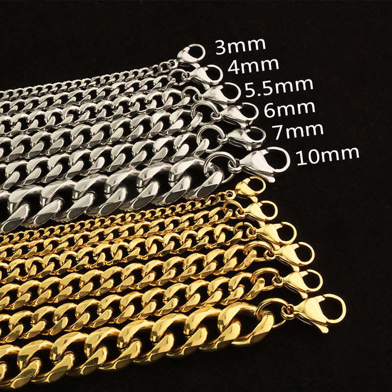 European and American ins-style trendy hip-hop 316L eco-friendly high-quality simple versatile thick chain titanium steel necklace