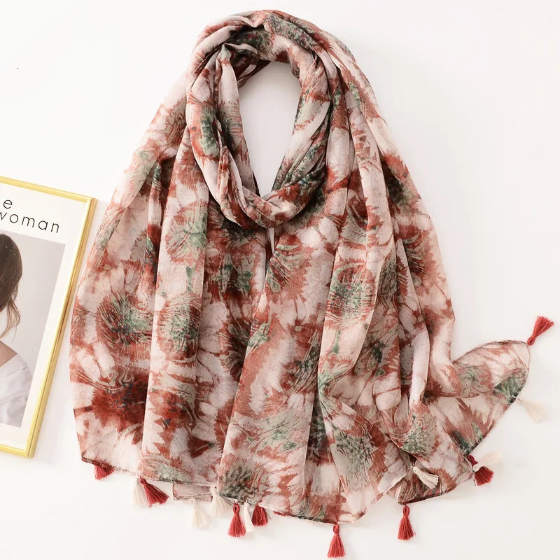 Woman Scarf Muslim Hijab High Quality Ladies Shawl Headband Flower Paisley Scarf For Women Beach Silk Scarf Bandana 260302