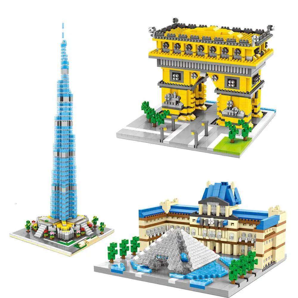 World Famous Architecture Building Mini Block Set Desktop Ornament Model Creative DIY Kids Educational Toys Holiday Gifts C260306