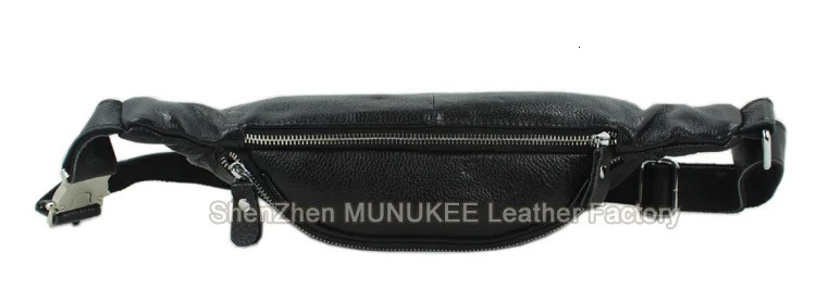 Fashion Genuine Leather waist bag for men fanny pack belt bum money pouch molle pochete 260228
