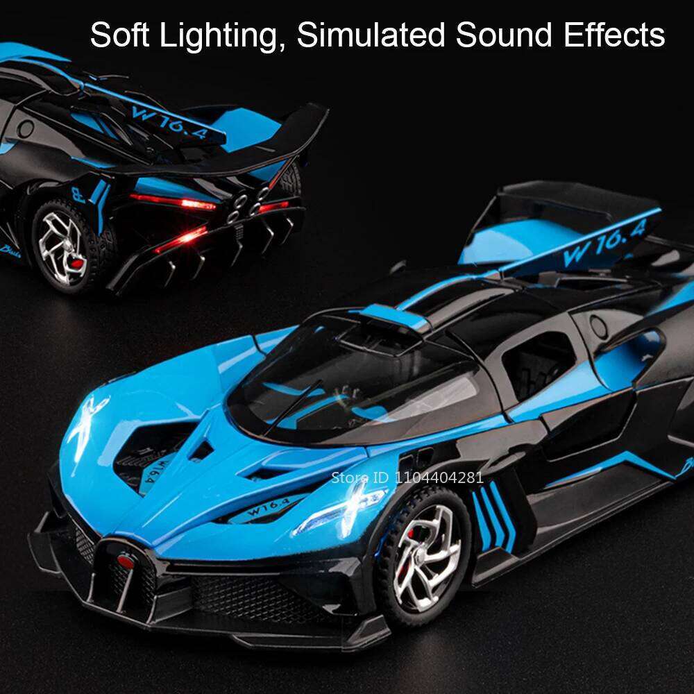 1:32 Scale Bolide DIVO Models Toys Diecast Alloy Car Doors Opened Miniature Vehices Sound Light Pull Back Cars Fashion Ornaments Z260307