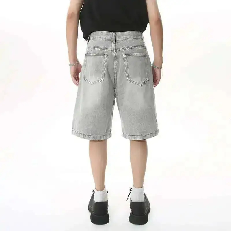 IEFB Summer Mens Casual Jeans Shorts Loose Mid High Waist Fashion Knee Lenght Denim Short Pants Vintage Male Korean 9A8588 260306