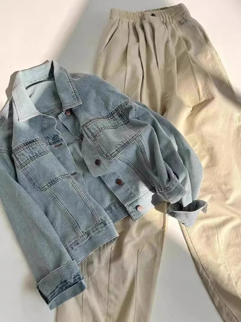 30/5000 Spring and Autumn Women Thin Korean Loose Short Long-sleeved Jacket European Washed Cotton Retro Denim Jacket for Women 260303
