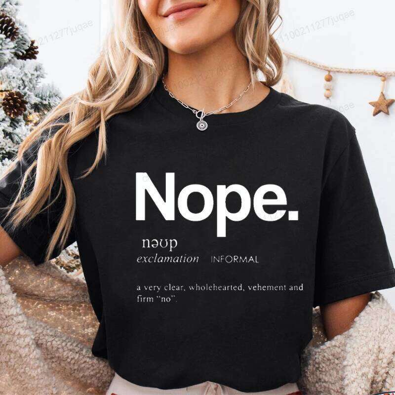 Printed Trend Women Fashion Graphic T-shirts Clothes Nope Letters Print Female Shirts Lady Casual Tee Clothing XJ260306