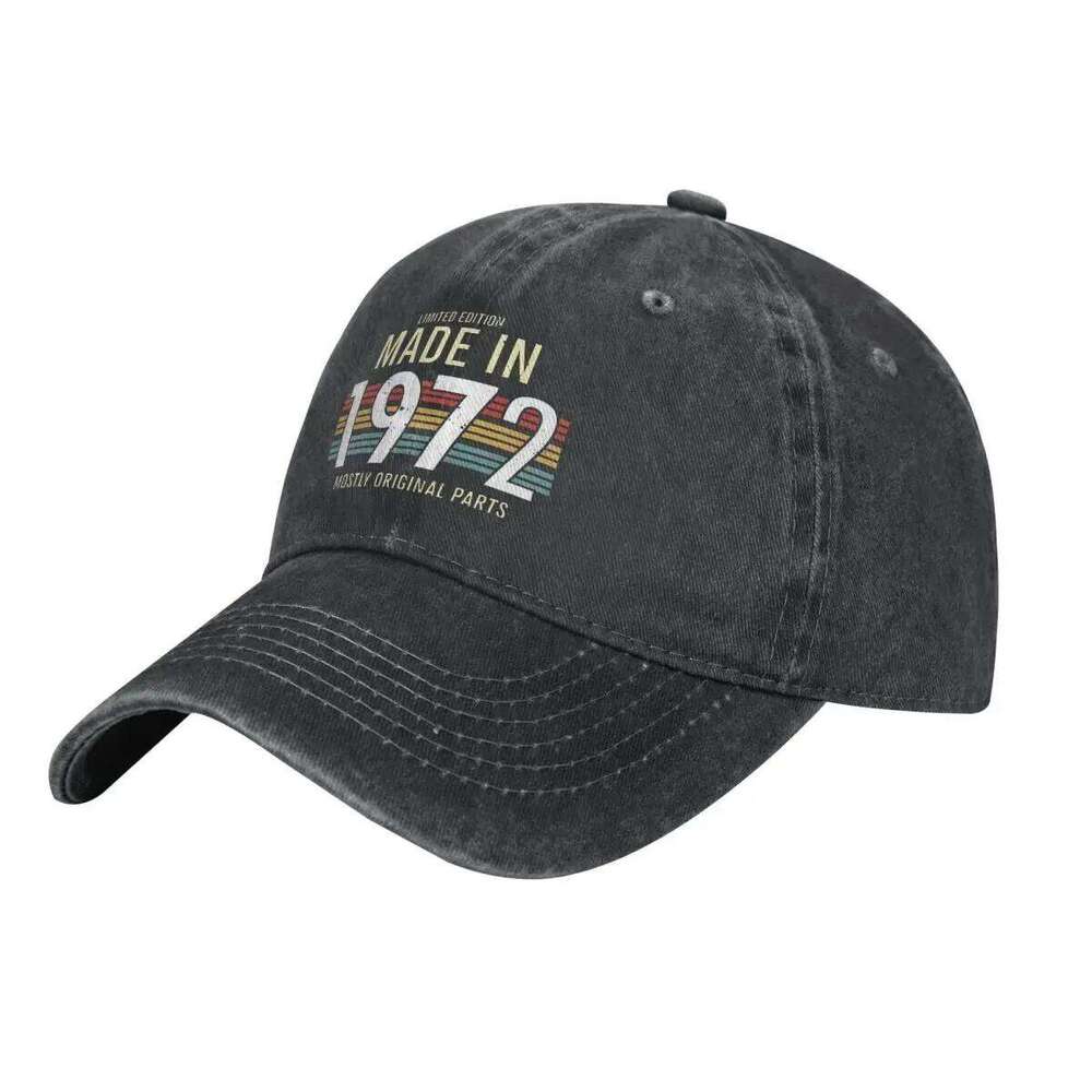 Limited Edition Made In 1972 Mostly Original Parts Unisex Baseball Washed Cotton Cap Vintage Casual Outdoor Sports Hat Y260304