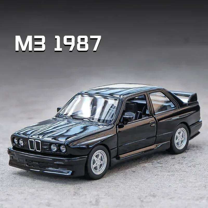 1:36 BMW M3 E30 1987 Porsche 911 Turbo Audi Quattro Metal Alloy Diecasts & Toy Vehicles Model Car For Children Z260306