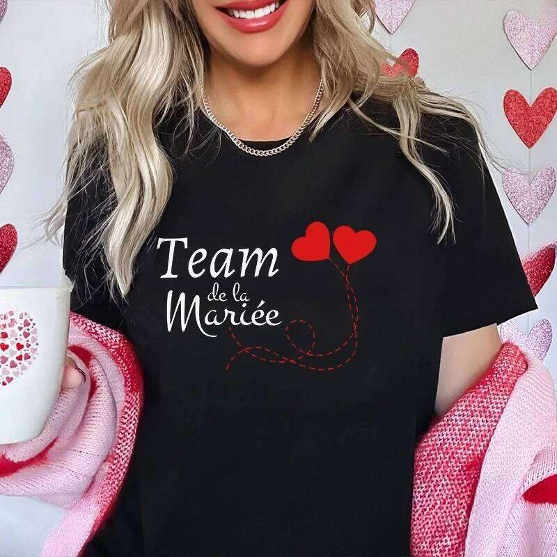 Bachelorette Hen Party Evjf Future Team Bride T-Shirt French Women Short Sleeved Tees Graphic Tops Bridal Shower Wedding Clothes XJ260306 XJ260306