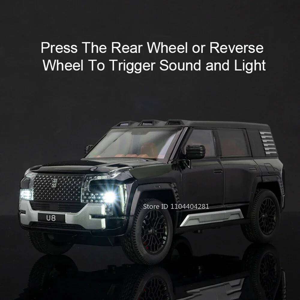 1:24 BYD Looks Up At U8 Toy Model Diecast Car Sound Light Pull Back Doors Opened Shock Absorption Function Vehice Boy Large Toys Z260306