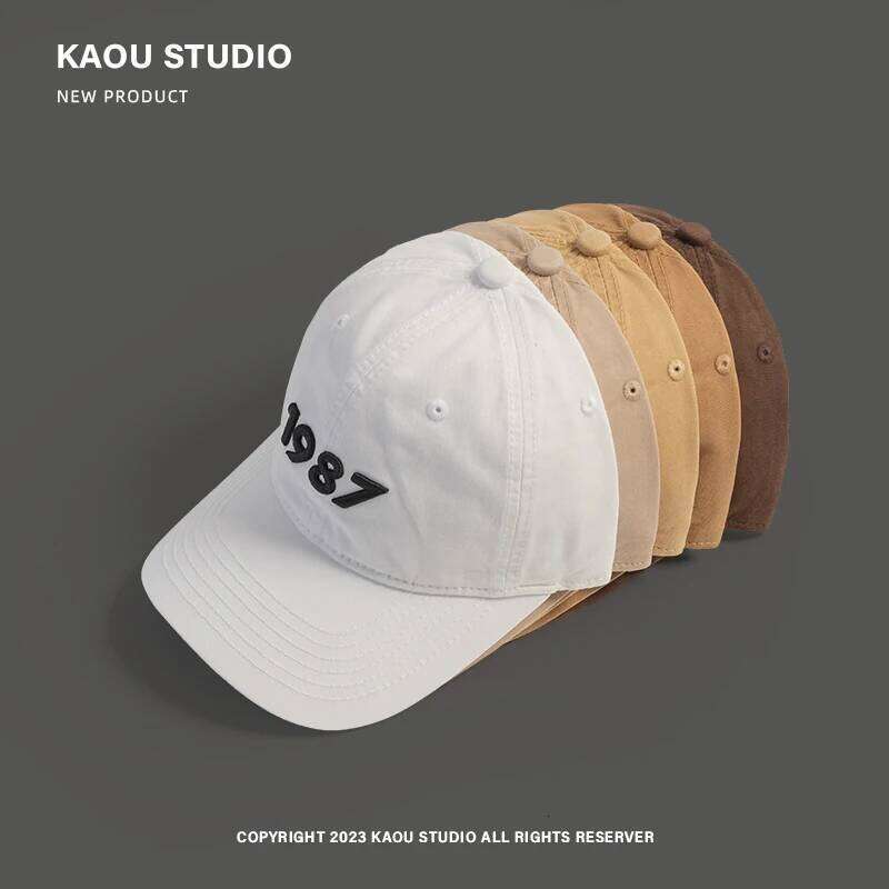 Men's 1987 Embroidered Baseball Quality Deep Top Curved Brim Peaked Cap Female Spring and Autumn All-Match Y260304