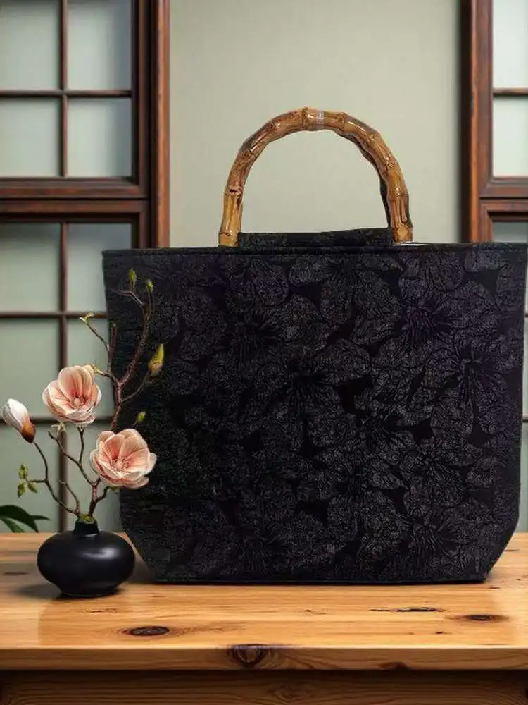 Chinese Sle National Trend Handbag Embroidered Bamboo Node Retro Large Capaci Hanfu Tote Bag 260307