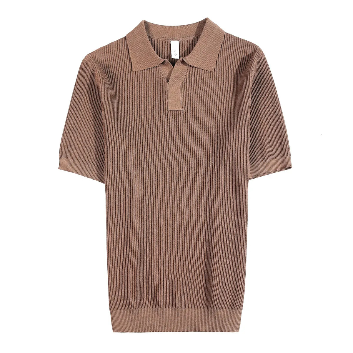 Mens Solid Stretch Polo Shirt - Ribbed Texture Elastic Comfort Slim Fit for Casual/Semi-Formal Versatility M-4XL 260305