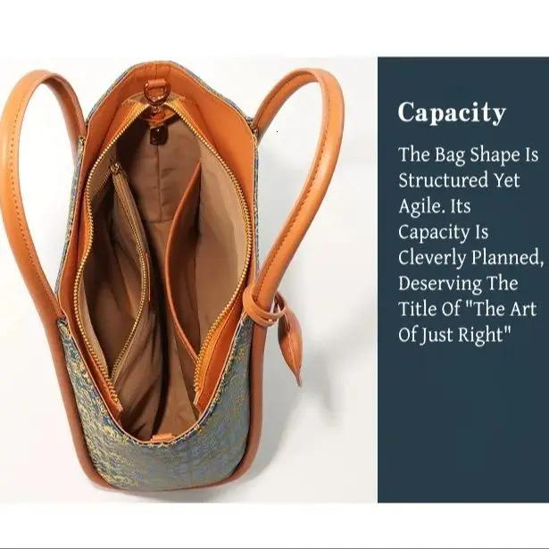 Original n Womens Handbag SoftPatterned Spacious Capacity Durable ChineseStyle Tote Bag 260307