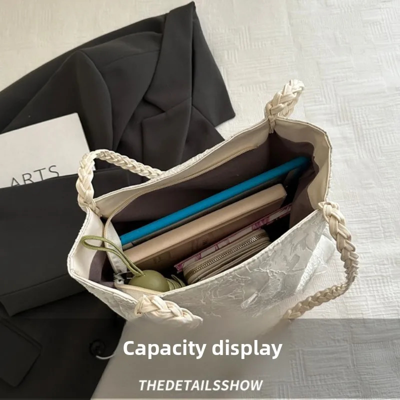 Texture Leisure Chinese Style Shoulder Bag Antique Versatile Large Capacity Tote Hanfu Element Work Storage 260307