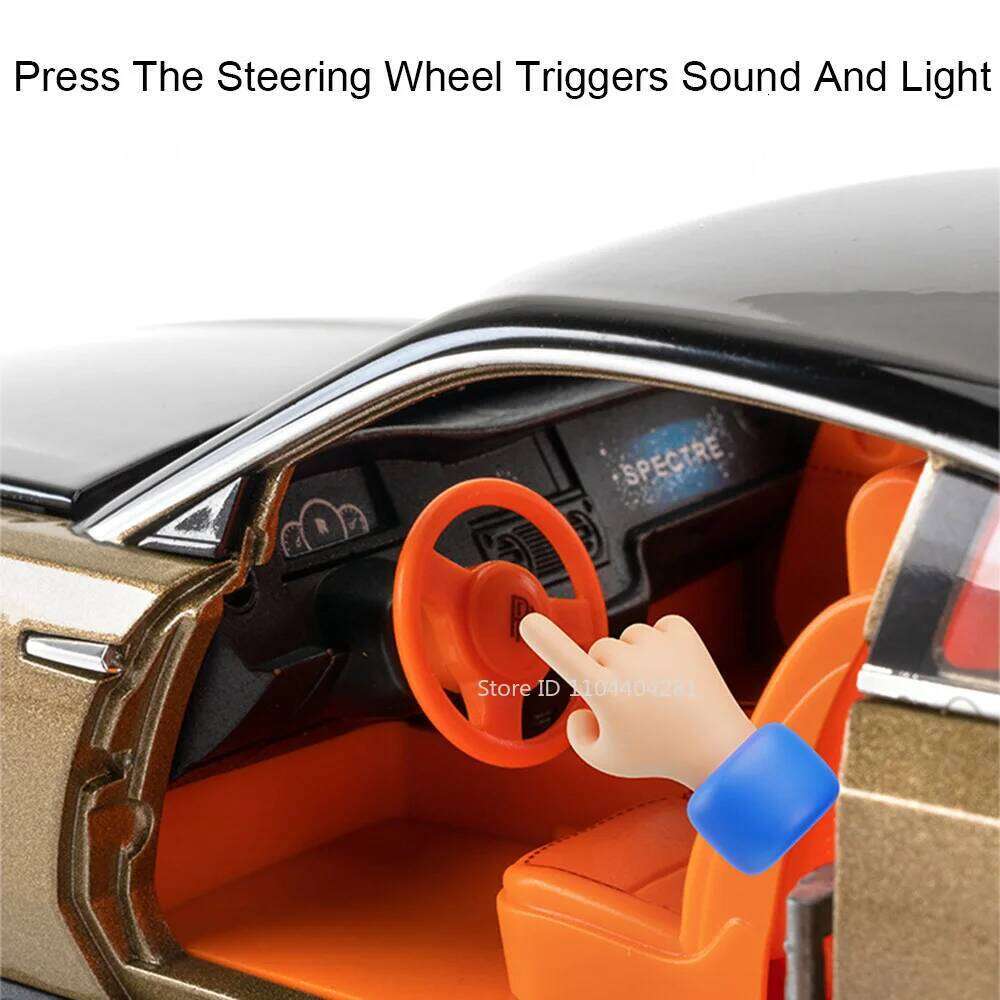 1:24 Rolls Royce Spectre Phantom Toys Miniature Car Diecast Alloy Model Sound Light Pull Back Front Wheel Steering Friend's Gift Z260306