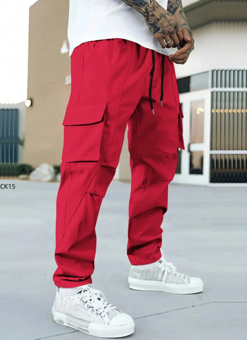 Mens Cargo Pants Multi-pocket Waterproof Wear-Resistant Casual Training Trousers Comfortable Breathable Overalls Clothing 260305
