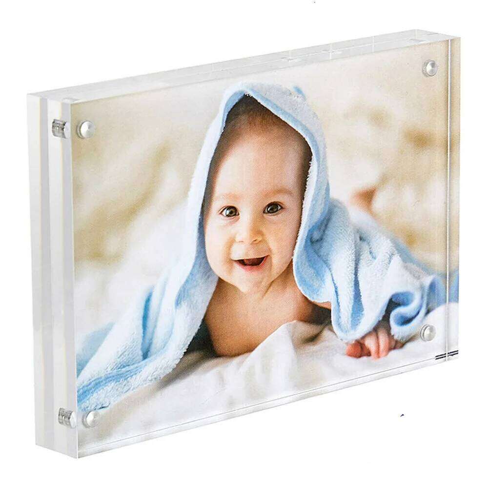 Clear Acrylic Picture Photocard Holder Poster Display Stand Photo Frame Protect Office Desktop Ornament H260306