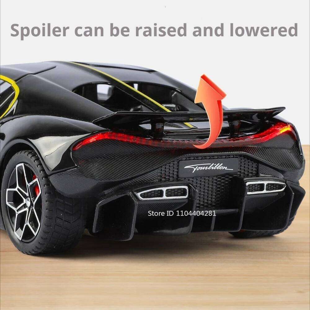 1:24 Tourbillon Bolide Diecast Alloy Models Sports Car Toys Front Wheel Steering Sound Light Pull Back Vehices Collect Ornaments Z260307