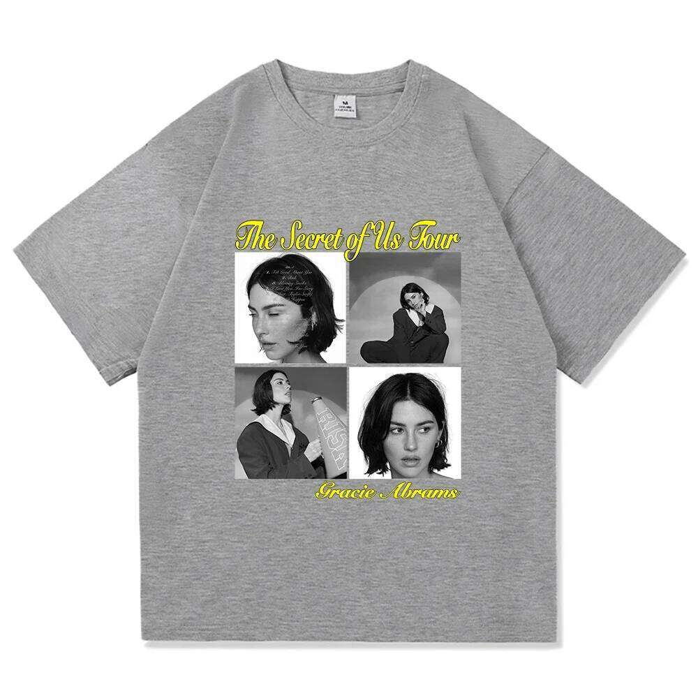 Gracie Abrams Risk Secret of Us The Eras Tour T Shirt Men/Women Aesthetic Retro T-Shirt Unisex New Album Tees Shirts XJ260306