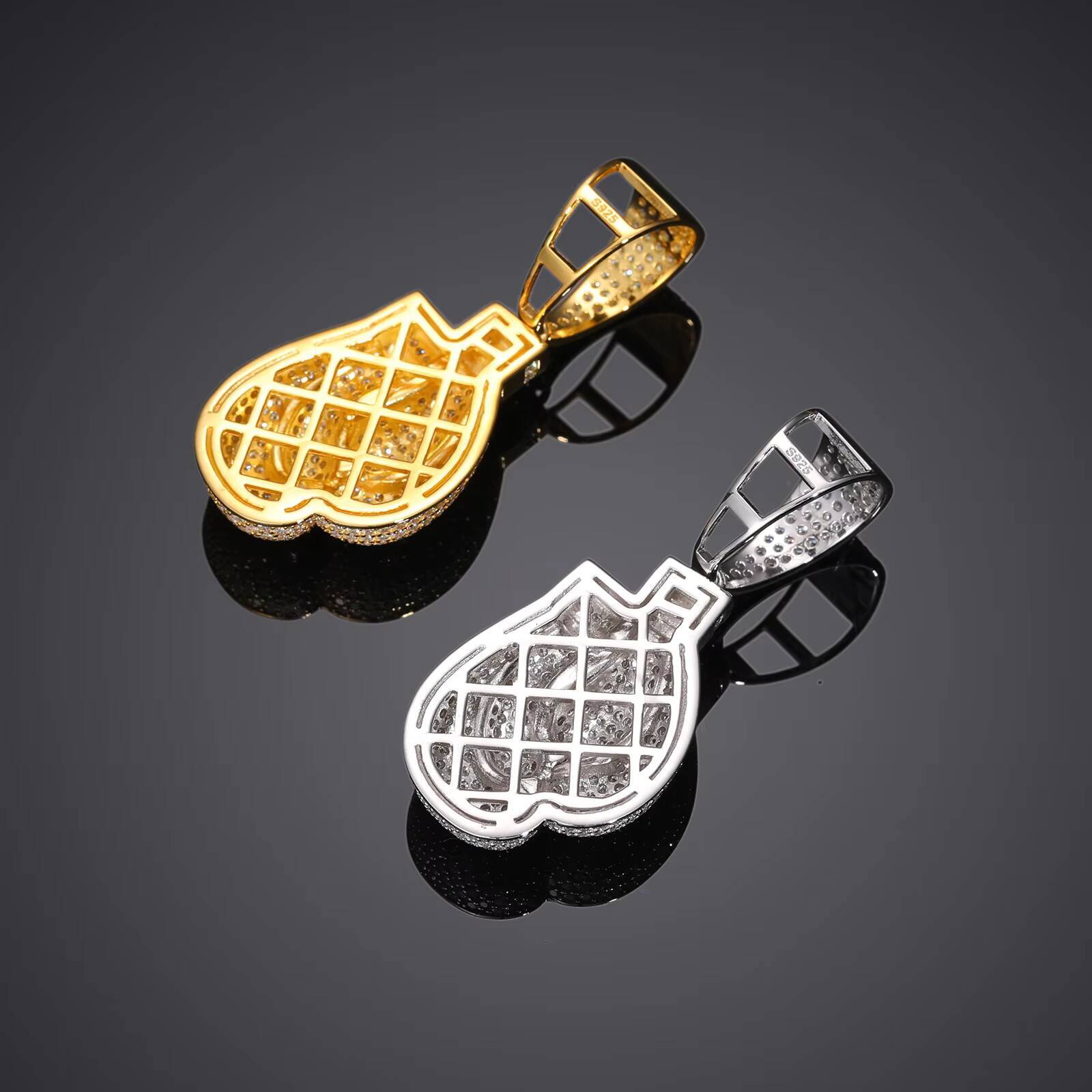 Luxury Boxing Gloves Pendant for Men 925 Sterling Silver With Moissanite GRA Certificate Sports Jewelry Gift