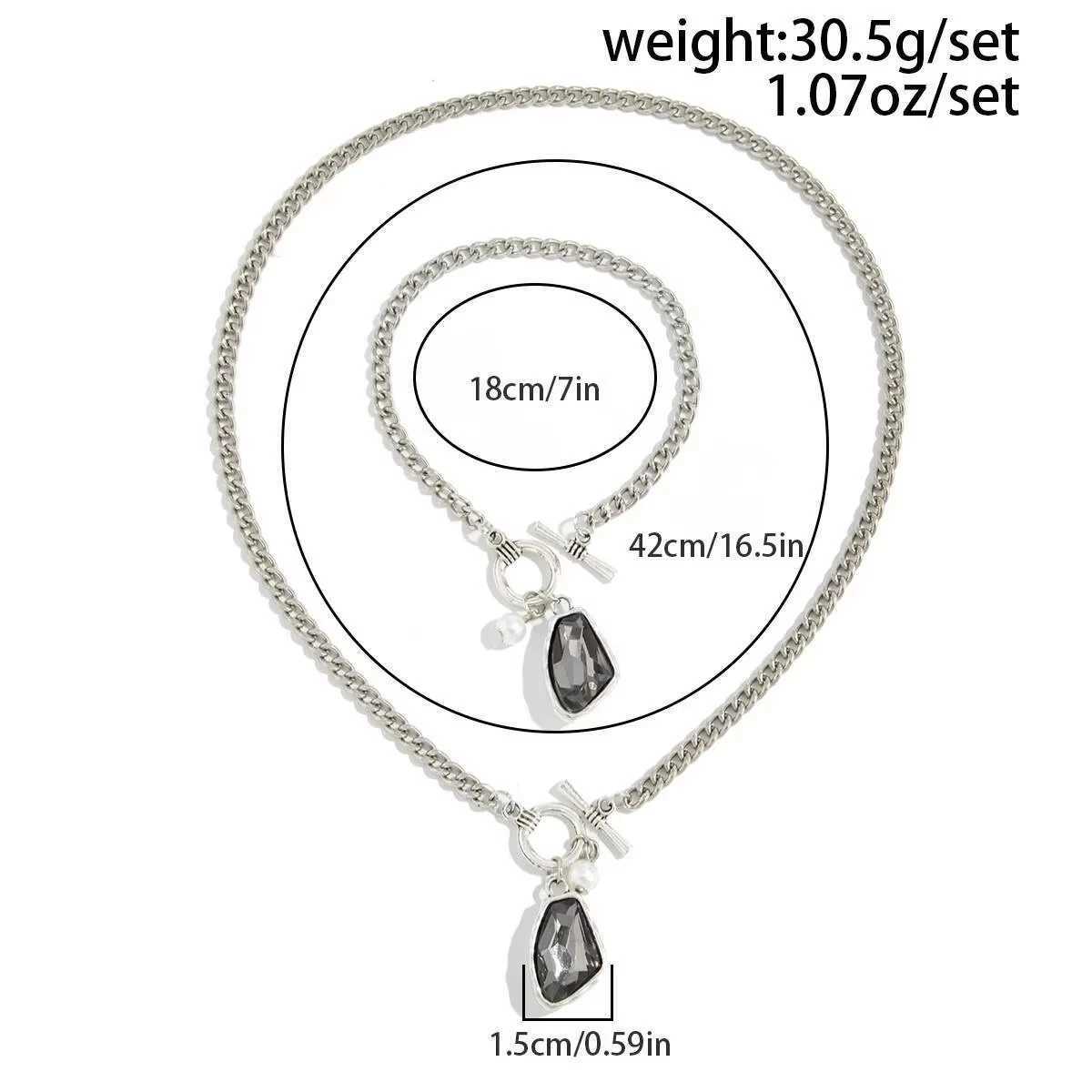 Jardme Pendant Necklace Jewelry Set For Women Minimalist Elegant Silver Color OT Buckle Choker Charm Jewelry H260307 - view 6
