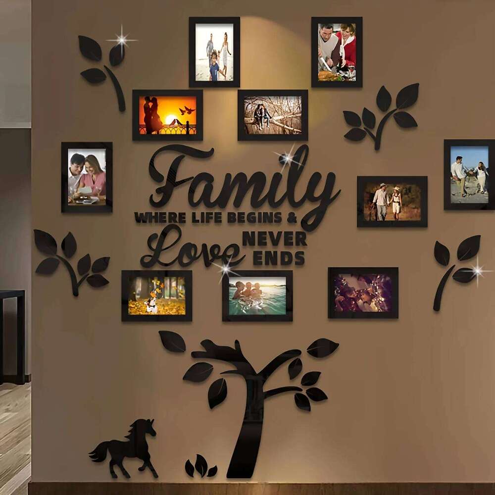 3D Acrylic Photo Frame Wall Decorations with Poster Templates Collage Gallery Family Wedding Back to School Anniversary H260306