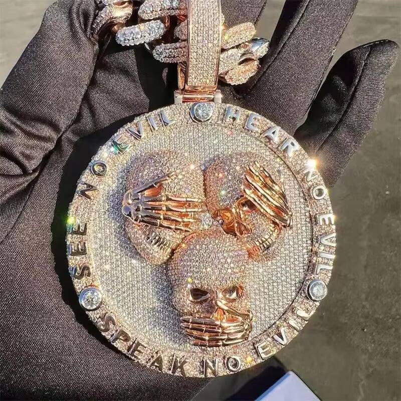 Custom Hip Hop Jewelry Moissanite Diamond Pendant Name Iced Out Pendant