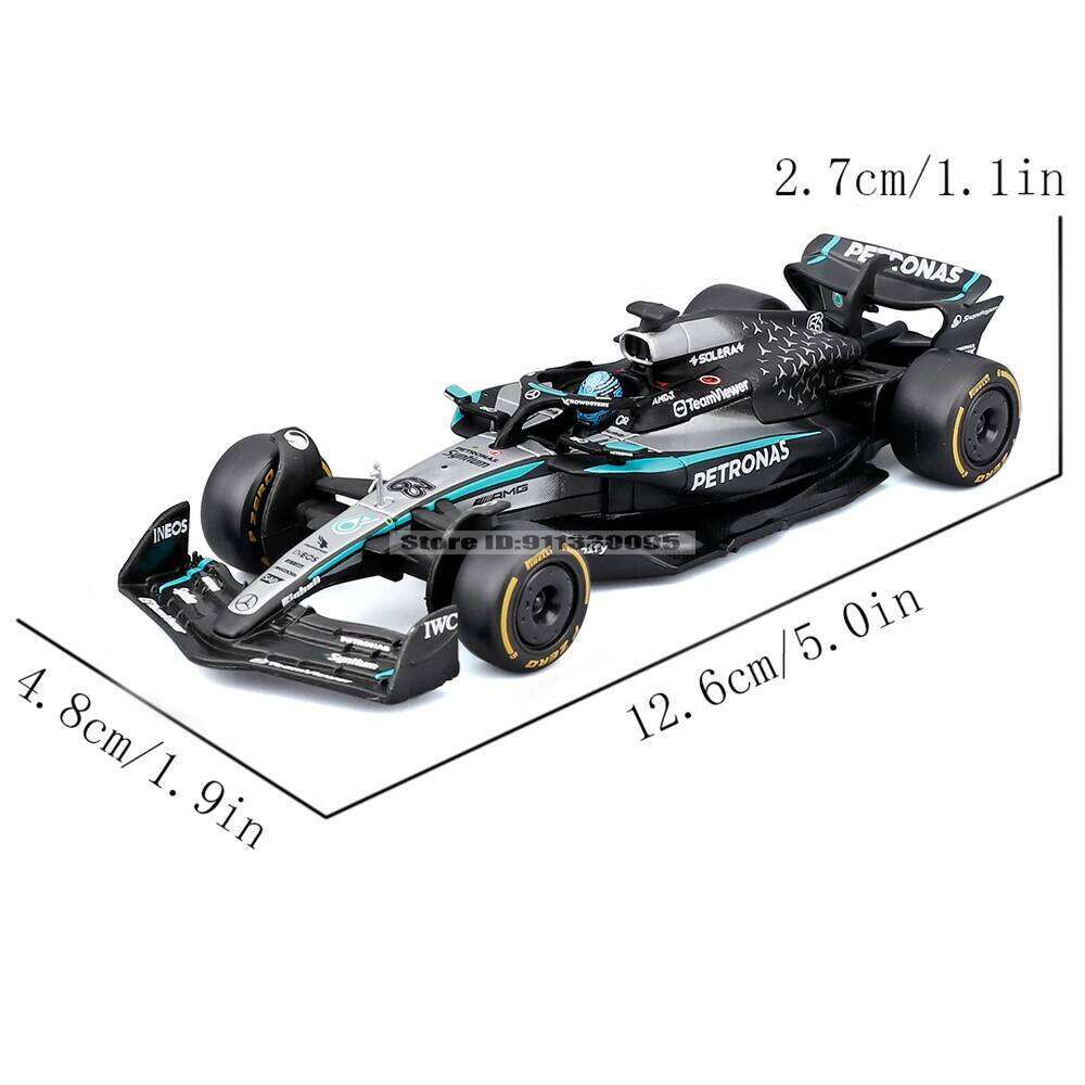 Bburago 1:43 F1 2025 Mercedes-AMG W16 63#George Russell 12#Andrea Kimi Antonelli Alloy Car Die Cast Model Toy with acrylic box Z260307