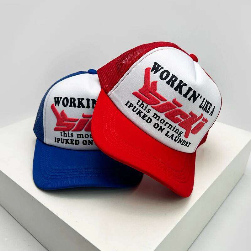 American Style Cruise Printed Anime New Letter Mesh Trucker Caps Sunshade Breathable Baseball Hats Men Women Versatile Fashion Y260304