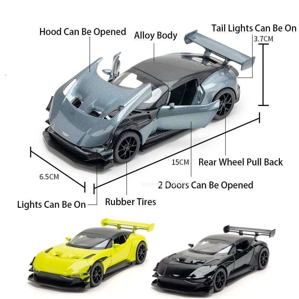 1:32 Scale Vulcan Alloy Diecast Toys Miniature Models with Sound Light Pull Back Doors Opened Sports Cars Popular Ornaments Z260306