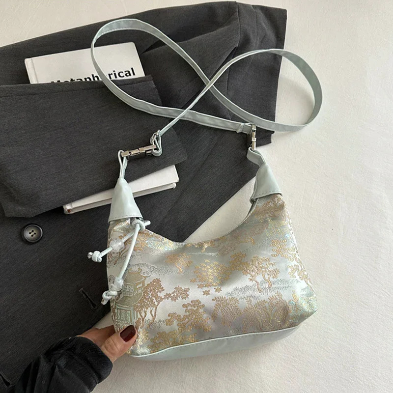 Chinese Style Fine Embroidery Ladies Handbags 2025 Summer Fashion Shoulder Bag Crossbody Daily Party Tote Handbag For Women 260307