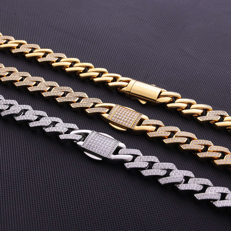 European and American alloy Cuban chain, full diamond, high-quality diamond-studded men's hip-hop style bracelet, cross-border bestseller launch