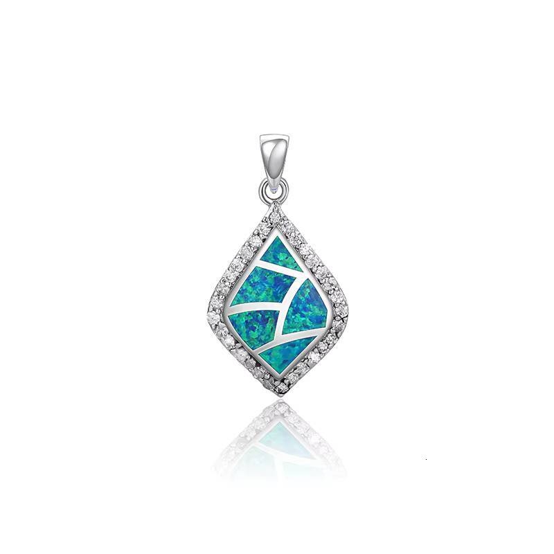 One of a Kind 925 Sterling Silver Opal Moissanite Chain and Pendant Set with Unique Iridescent Glow and Artisan Craftsmanship
