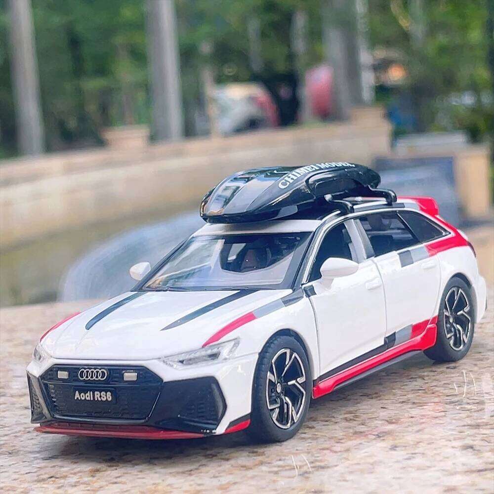1:32 RS6 R8 V10 Plus Miniature Car Alloy Diecast Model Toy 6 Doors Opened Sound Light Pull Back Vehice Models Kid Christmas Gift Z260306