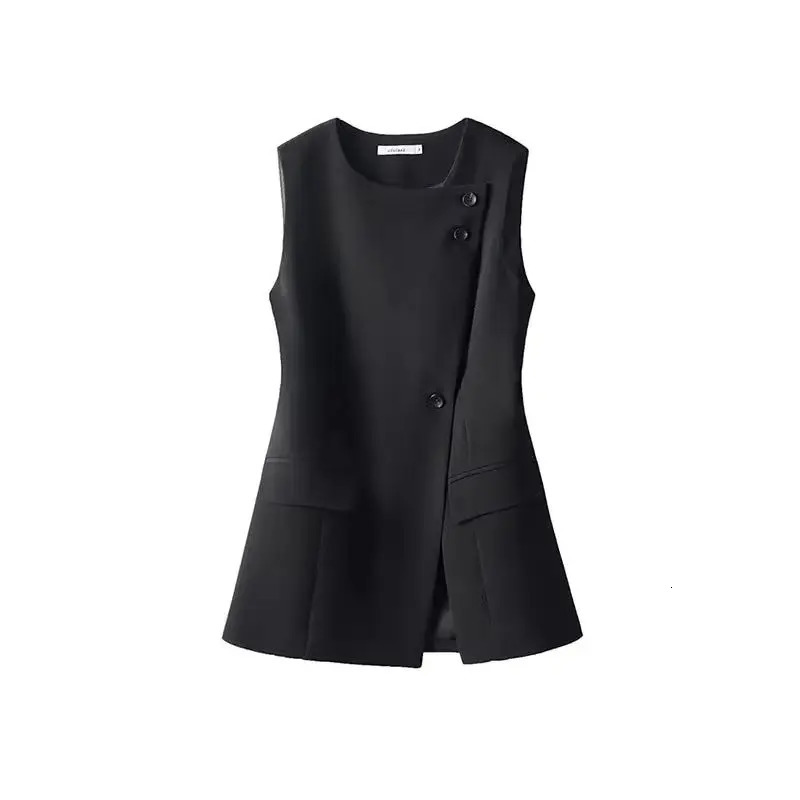 Womens Suit Vest Jacket 2026 Summer Temperament Sleeveless Ladies Waistcoat Tops Loose Korean Version Female Slim Horse Clip 260306
