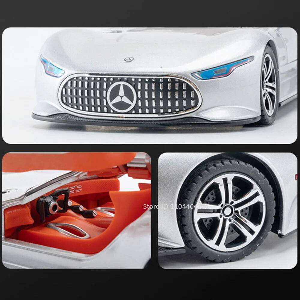 1:24 Vision GT Alloy ONE Sports Car Model Diecast Miniature Toy Sound Light Pull Back Door Opened Vehice for Friend Holiday Gift Z260307