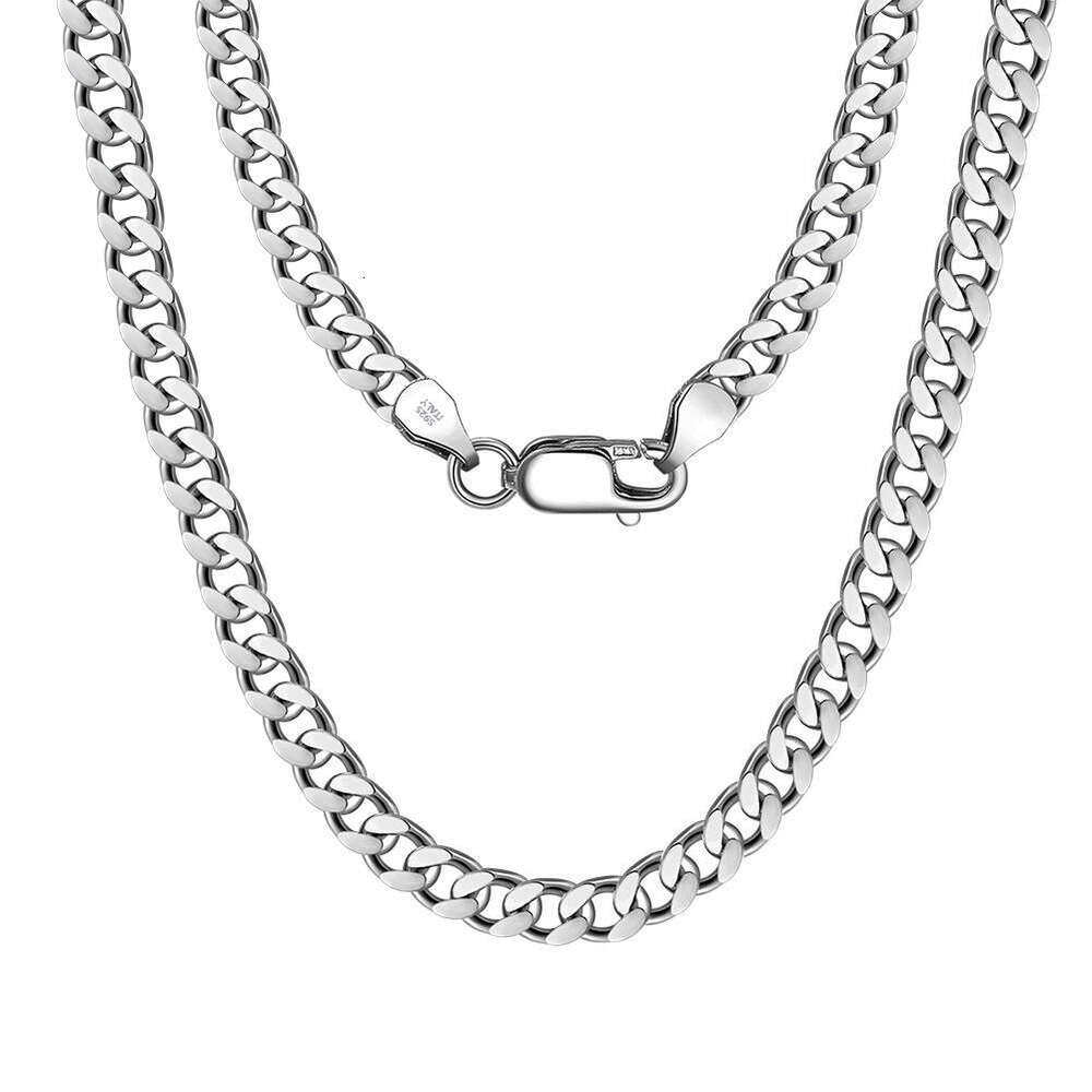 Premium Selection S925 Sterling Silver Necklace Hip Hop Cuban Chain Unisex Trend Factory Direct Jewelry Wholesale Cross-Border