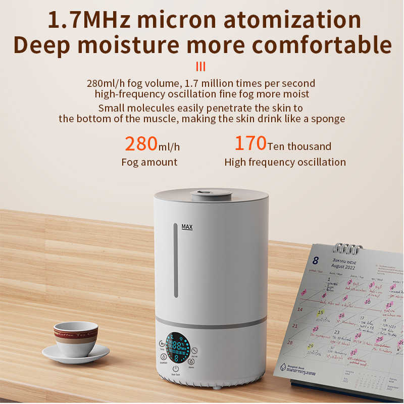 New 4L humidifier with cool and warm mist desktop model for home use ultrasonic atomization humidifier H260307