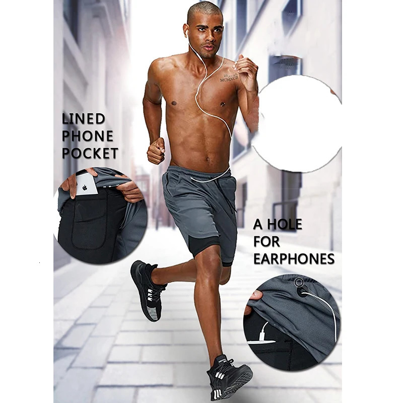 Casual Shorts Men Summer Sportswear Doubledeck Male Gyms Fitness Homme Tracksuit Clothing Black Fashion Short Pants 260306