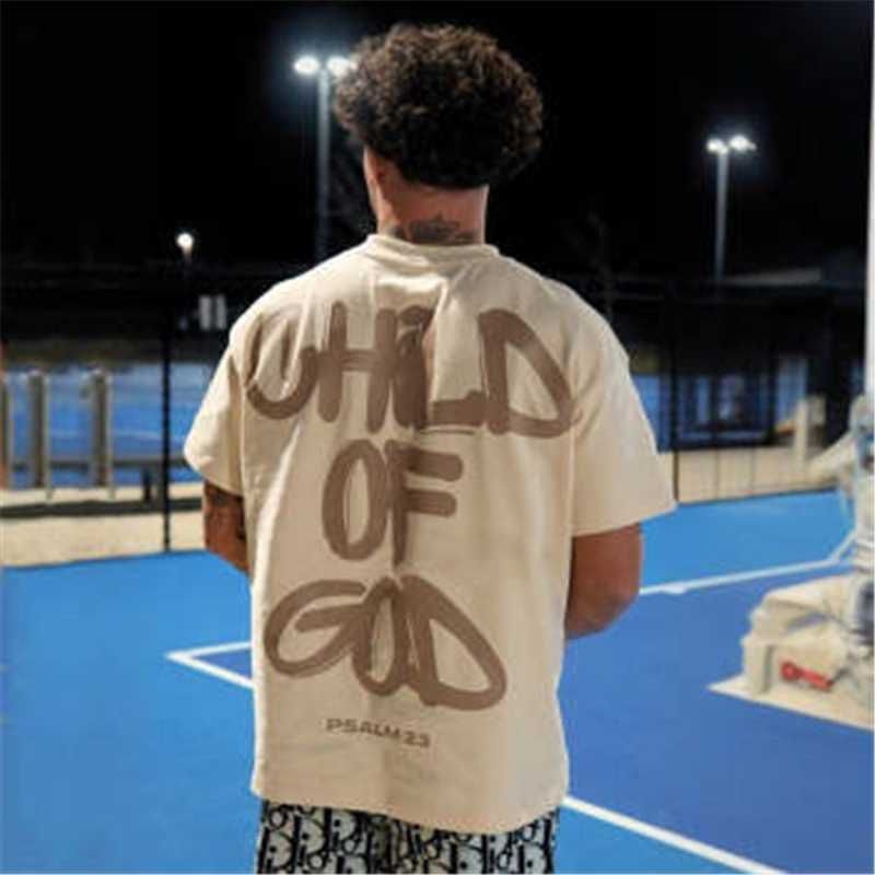 Men's crew neck letter short-sleeve T-shirt