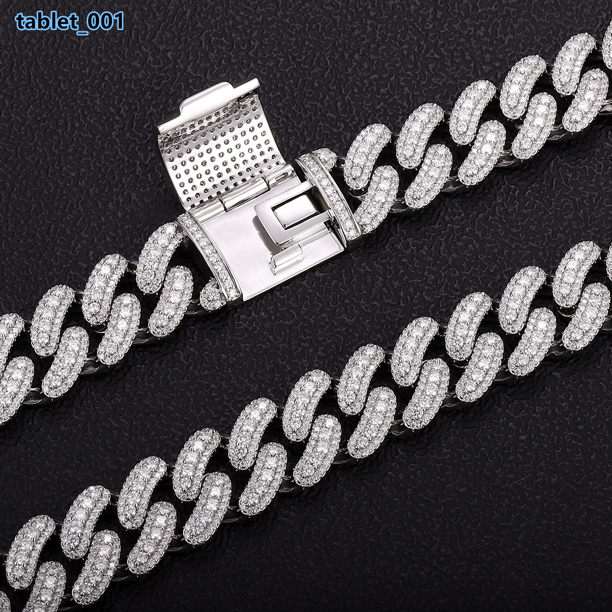 Custom Vvs Moissanite Cuban Link Necklace Iced Out Hip Hop Style White Gold 925 Silver Cuban Chain Fine Men Jewelry