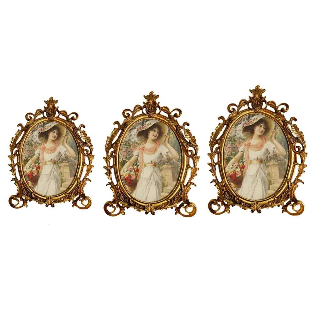 Oval Frame Picture Display Collecting Home Decor Fine Workmanship Desktop Ornament for Desk Bedroom Patio Office Cabinet H260306