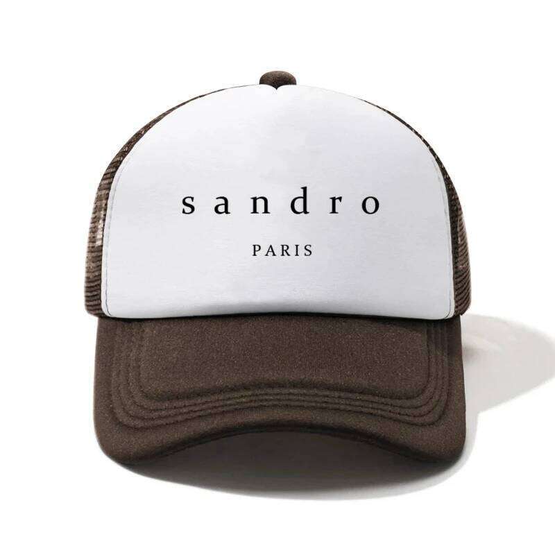 1 "sandrro" printed sponge half mesh outdoor fashion accessory hat, adjustable size, suitable for men and women as a holiday Y260304
