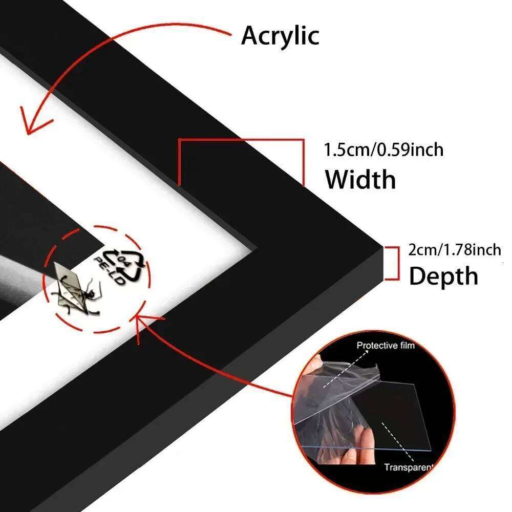 30x40cm Black and White Wood Grain Photo Frame Can Be Hung on The Wall with Certificate Poster Canvas Painting Decoration H260306