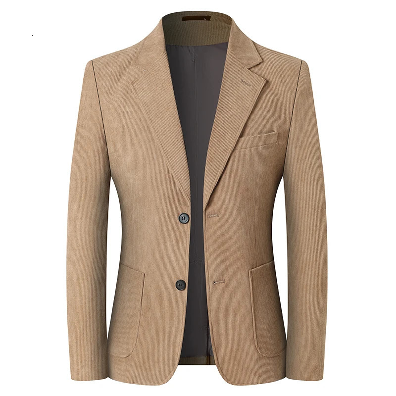 Blazer Hombre High-quality Mens Fashionable Corduroy Jacket Business Casual Social Banquet Formal Suit Jacket Plus Size Blaze 260306