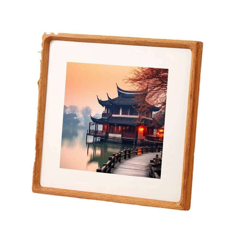 Square Teakwood Photo High-grade 10x10cm 20x20cm 25x25cm Wedding Picture Frame Stand for Pictures Home Desktop Decor Gift H260306