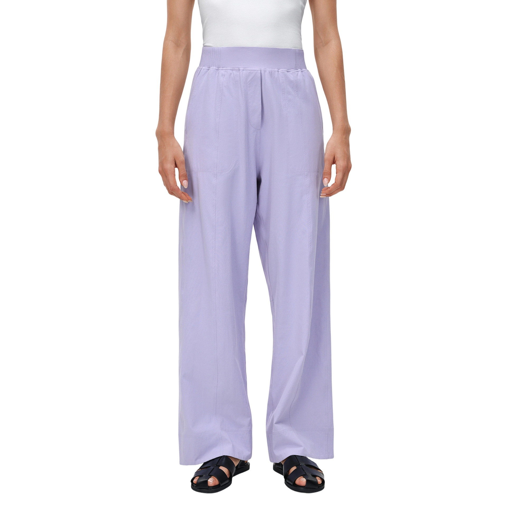 Outdoor Water-Resistant Sports Casual Pants for Women Elastic Waist Loose Quick-Dry Breathable Fitness Straight-Leg Trousers