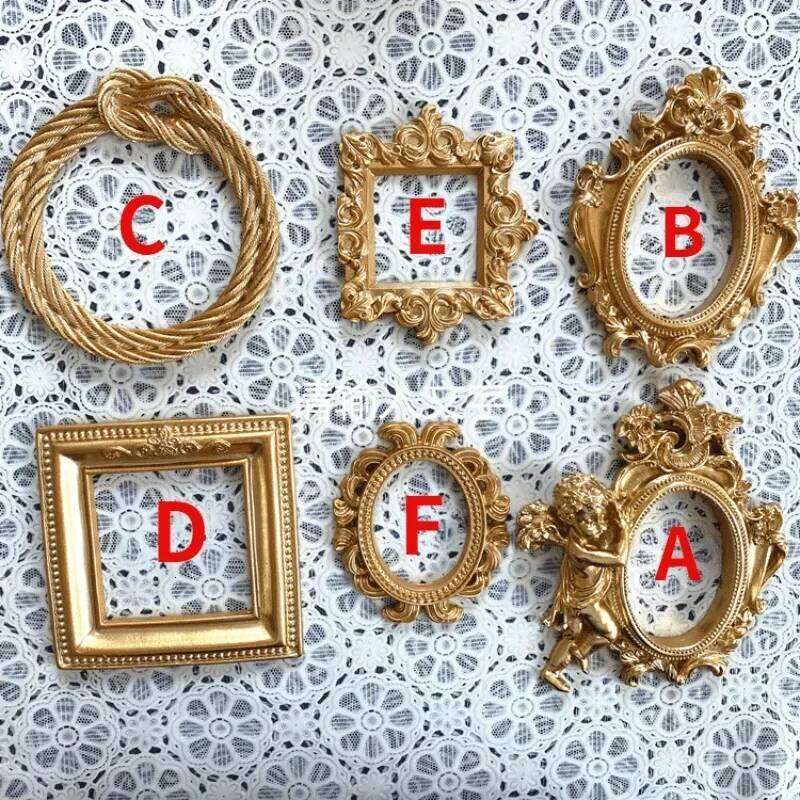 European Fashion Creative Gifts Victorian Style Retro Resin Mini Angel Oval Small Photo Accessories Positioning Frame H260306