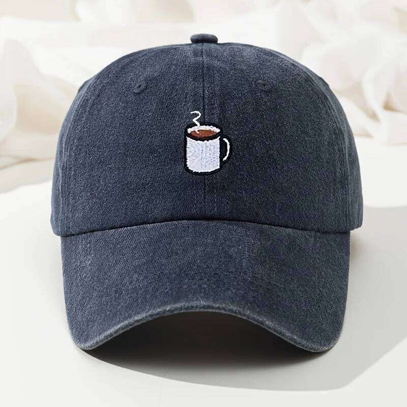 Baseball cap retro washed casual cup embroidered curved hip hop adjustable running fishing hat Y260304