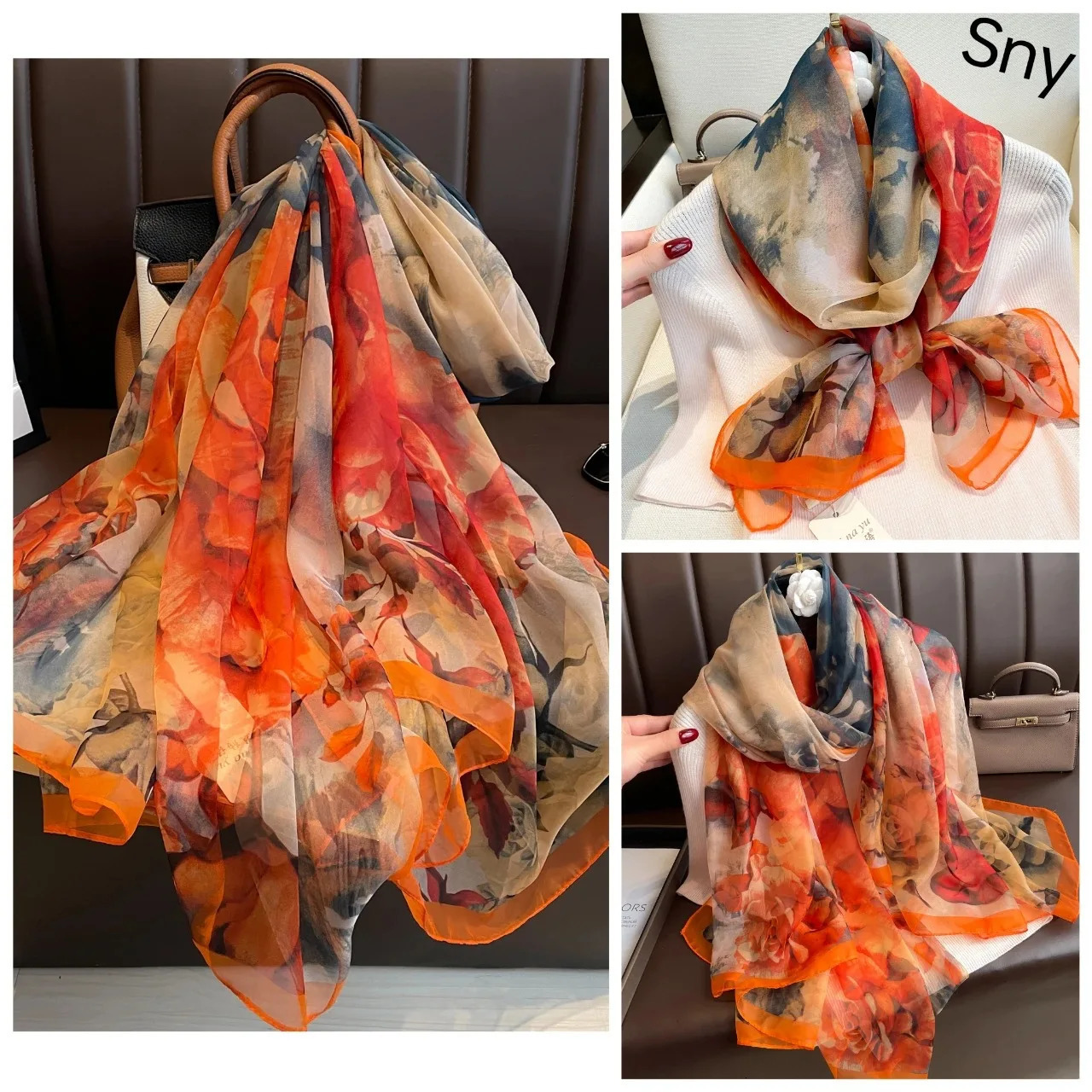 Silk Beach Stoles Women Hijab Scarf Sunscreen Shawl Wraps Ladies Scarves Foulard Beach Stoles Female Large Bandana Echarpe 260302