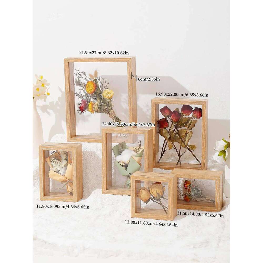 Wood Dried Flower Home Decor Transparent Picture Frame H260306